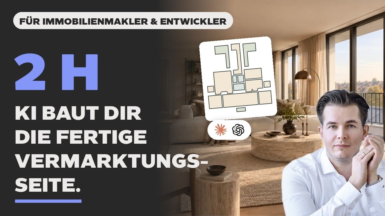 Vorschaubild des Videos: KI baut dir die fertige Vermarktungsseite in zwei Stunden