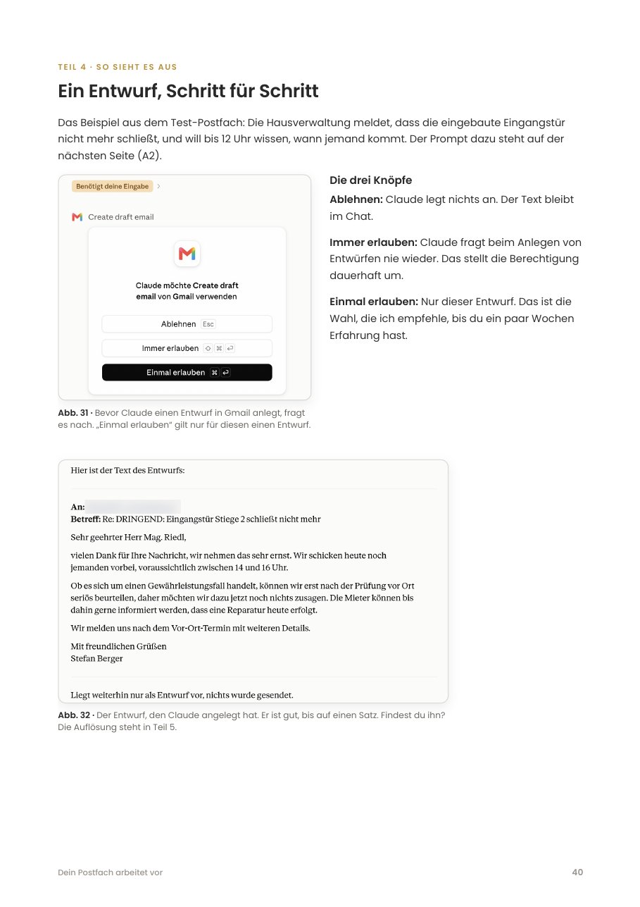 Seitenvorschau: Ein Antwortentwurf Schritt für Schritt